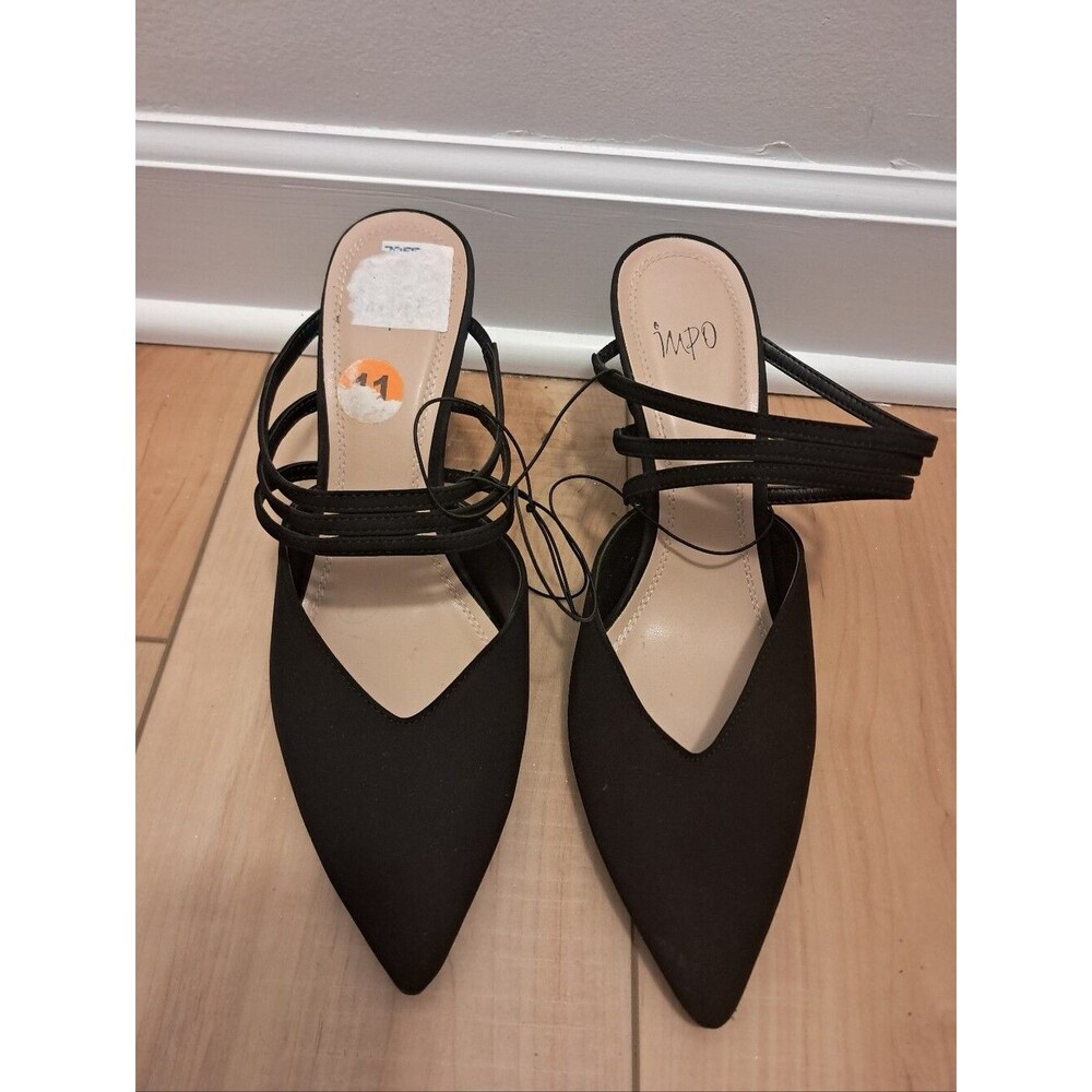 Impo Heels Women's 11M Black Pointed Toe Slingback Office Career Formal Evening